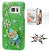 STENES Galaxy S8 Active Case - Stylish - 3D Handmade [Sparkle Series] Bling Elephant Snow Love Flowers Design Cover Compatible with Samsung Galaxy S8 Active with Screen Protector [2 Pack] - Green view 1