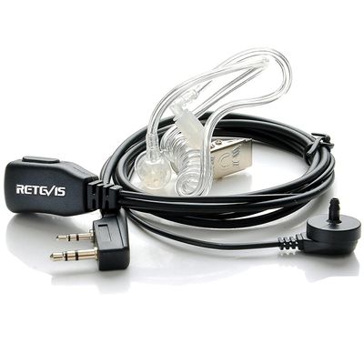 Retevis 2 Pin PTT Mic Covert Acoustic Headset Compatible with Kenwood PUXING Baofeng UV-5R UV-5RA 888S Retevis RT22 RT21 H777 (1 Pack)