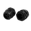 Aexit M32x1.5mm 7.7mm-10mm Transmission Adjustable 3 Holes Nylon Cable Gland Joint Black 10pcs view 3