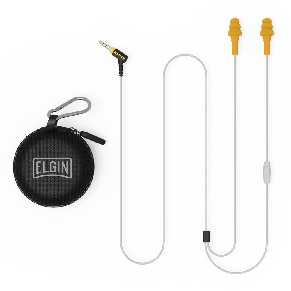 Elgin Ruckus+ Earplug Earbuds with Mic, Wired Earbuds