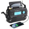 Kaito Voyager Pro KA600 Digital Solar Dynamo Hand Crank AM/FM/LW/SW & NOAA Weather Emergency Radio with Flashlight, Reading Lamp,Smart Phone Charger & RDS and Real-Time Alert, with AC Adapter, Black view 1