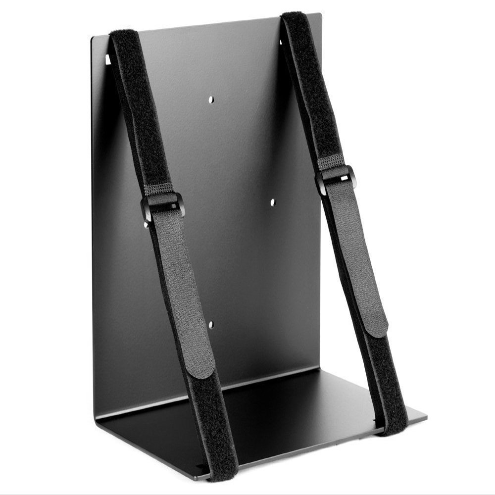 Oeveo Universal Computer Mount UNVM-600  Made in USA, Electronics Support Bracket | PC, CPU, UPS, and Tower Mounting Application for Desk & Wall | Black Powder Coated Steel  10H x 6W x 10D (1 Pack)