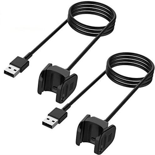 Charger Cable Compatible with Fitbit Charge 4 / Charge 3, Replacement Portable USB Charger for Fitbit Charge 4/Charge 3 Fitness Tracker Smartwatch Charging Cable Cord Clip Charger 100cm/3.3Ft, 2 Pack