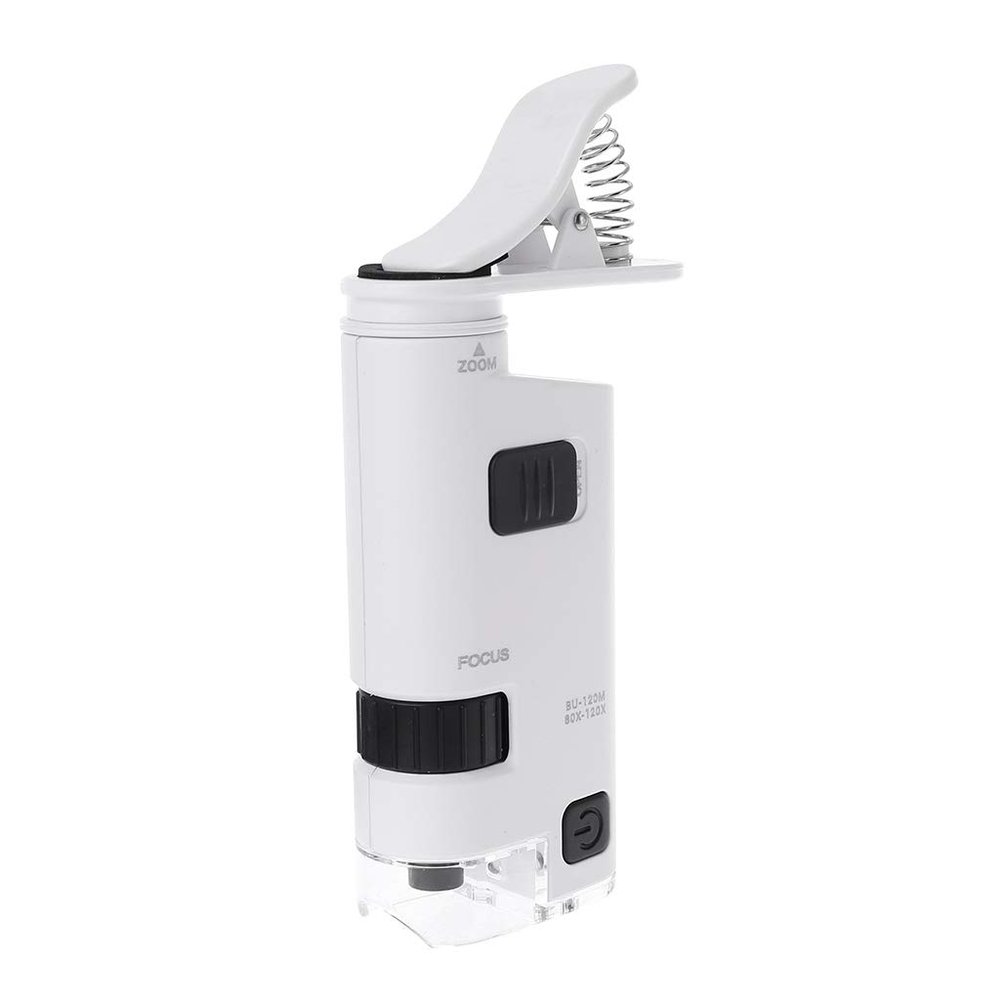 Misright 80-120X Clip-On Microscope Magnifier Universal Lamp Lens with LED Lights