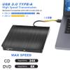 Gotega External DVD Drive, USB 3.0 Portable +/-RW, DVD Player for CD ROM Burner Compatible with Laptop Desktop PC Windows Linux OS Apple Mac Black view 2