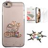 STENES Bling Case Compatible with iPhone 7 Plus/iPhone 8 Plus - Stylish - 3D Handmade [Sparkle Series] Cats Lovers Flowerse Design Cover with Screen Protector [2 Pack] - Colorful view 1