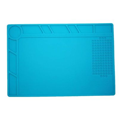 340mm x 230mm Working Mat Blue Heat Resisting Silicone Repair Mat S-120 for Fix Soldering Station with Scale Rule
