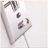 LIN XIAO HAO mayu USB Reading Plug-in Wall Lamp Swing Arm Light,Bedside Reading Living Room Wall Lamp Light,USB Charging Port,Metal & Cloth Wall Sconces (Size : 32cm25cm) view 4