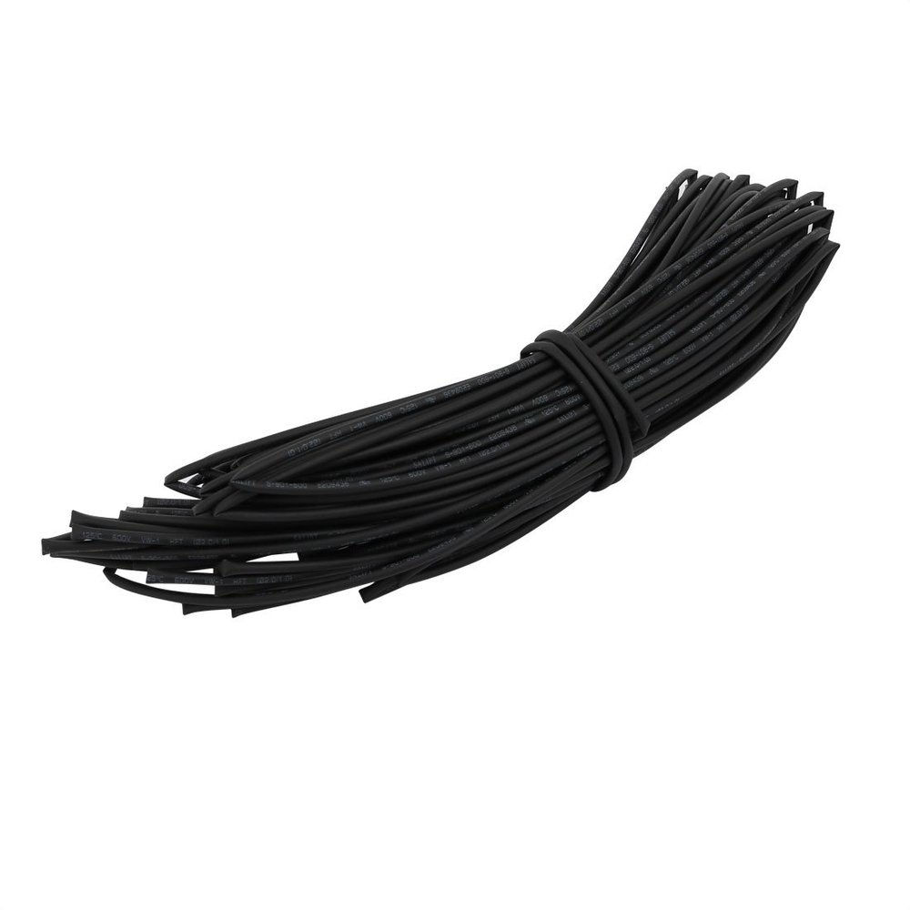 Aexit Polyolefin Heat Electrical equipment Shrinkable Tube Wire Wrap Cable Sleeve 20 Meters Long 2mm Inner Dia Black