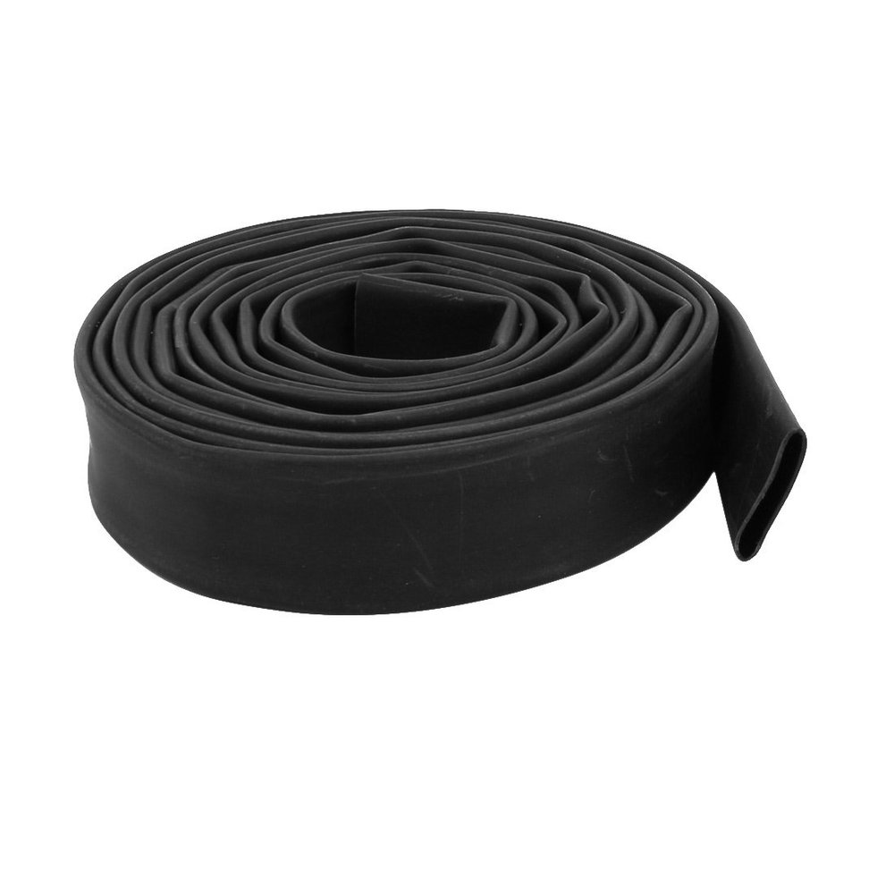 Aexit 2M Length Electrical equipment 0.47in Inner Dia Polyolefin Heat Shrinkable Tube Sleeving Black