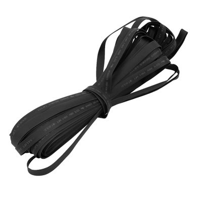 Aexit Polyolefin Heat Electrical equipment Shrinkable Tube Wire Cable Sleeve 20 Meters Length 7mm Inner Dia Black
