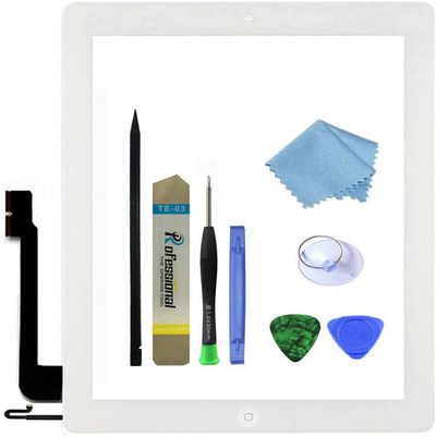 Zentop Touch Screen Digitizer Replacement for White iPad 4 4th Generation A1458 A1459 A1460 Glass Assembly Repair Kit with Frame Bezel,Tools.
