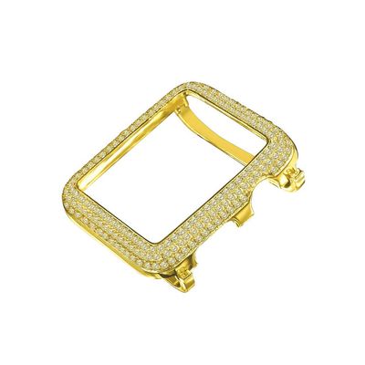 14K Yellow Gold Finish Canary Simulated Diamond 44 mm Compatible with Apple Watch Bezel Series # 4 Cover Case