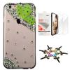 STENES Bling Case Compatible with iPhone 7 Plus/iPhone 8 Plus - Stylish - 3D Handmade [Sparkle Series] Butterfly Fairy Design Cover with Screen Protector [2 Pack] - Green view 1