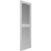 Builders Edge 14.5 in. W x 73 in. H, Custom Cathedral Top Center Mullion, Open Louver Shutters, Includes Matching Installation Spikes (Per Pair), 030 - Paintable view 3