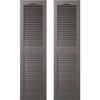 Builders Edge 12 in. W x 41 in. H Builders Edge, Custom Cathedral Top Center Mullion, Open Louver Shutters, Includes Matching Installation Spikes (Per Pair), 010 - Musket Brown view 1