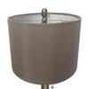 Royal Designs LBO-1005BN-HB-635-14GR Lamp Base with Crystal Ball Accents and Shallow Drum Hardback Lamp Shade, Brush Nickel Lamp Base and Gray Shade view 3