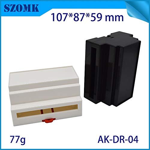 Davitu 10 piece Din rail enclosure control box diy plastic housing diy plc electronics case Davitu housing 8859107mm din rail housing - (Color: Black)