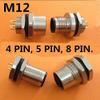 Davitu 5pcs M12, 4pin 5pin 8pin locking Connectors Aviation Plug Socket Male & female Wire Panel Connector Adapters Adaptor - (Color: D female 8 holes) view 2