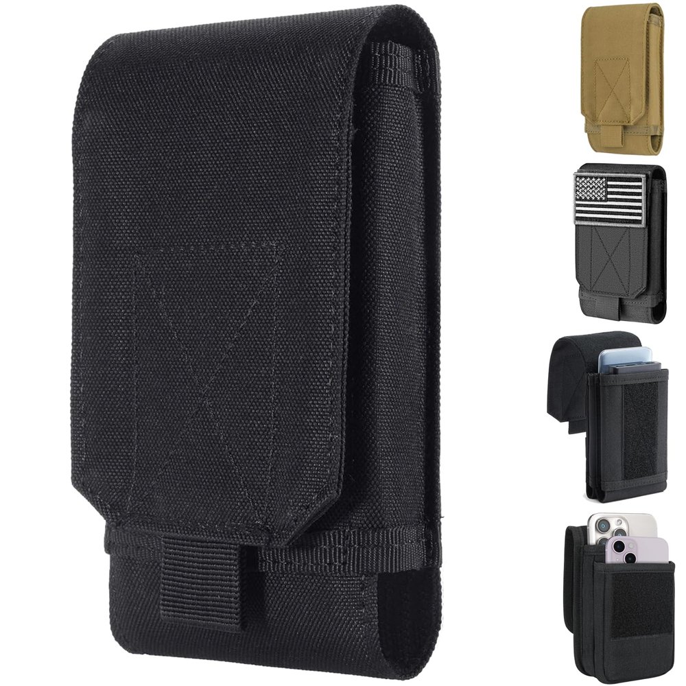 Urvoix Black Army Camo Molle Bag for Mobile Phone, Belt Pouch Holster Cover Case for iPhone 17 Pro Max/iPhone 16 Pro Max/iPhone 15 Pro Max/iPhone 14 13 12 Pro Max/iPhone 16 15 14 Plus