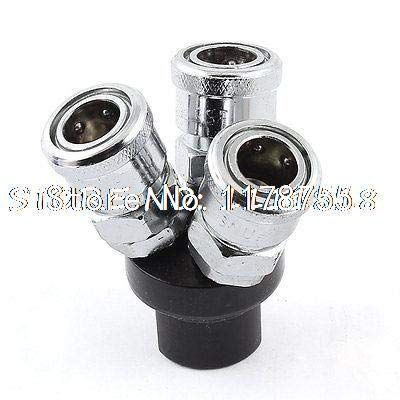 Ochoos Pneumatic 3 Way Air Hose Manifold Quick Connect Couplers 12mm to 13mm Air Tools