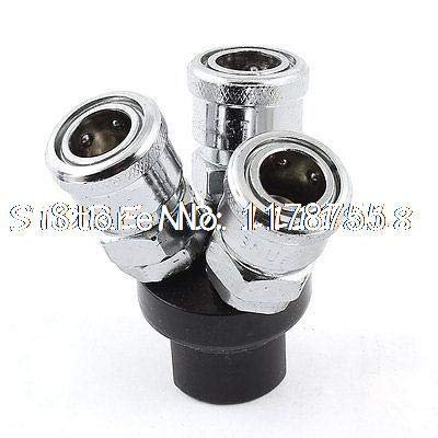Ochoos Pneumatic 3 Way Air Hose Manifold Quick Connect Couplers 12mm to 13mm Air Tools