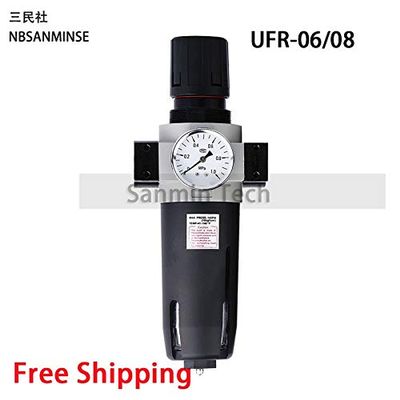 Ochoos Pneumatic Air Compressor Parts Auto Drain Air Preparation Units UFR/FR 1/4 3/8 1/2 3/4 1 Air Filter Regulator Piston Sanmin - (Color: FR - 02 G1-4)