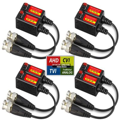 Evertech 4 Pairs Split Joint Mini CCTV BNC HD-CVI/TVI/AHD Passive Video Balun Transceiver