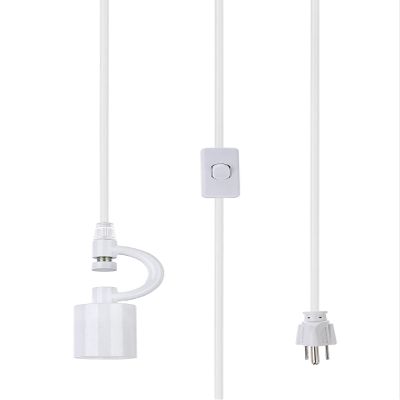 Aspen Creative, White, 72199-21 One Plug-in Swag Pendant Light Conversion Kit with Transitional Hardback Empire Fabric Lamp Shade, 12" Width
