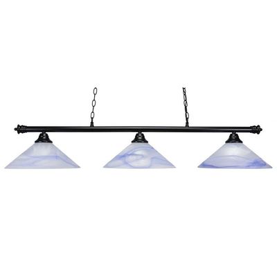 Toltec Lighting Round 3 Light Island in Black (1573BK)