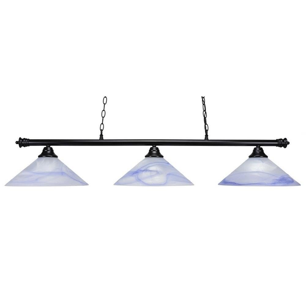 Toltec Lighting Round 3 Light Island in Black (1573BK)