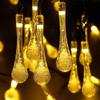 EONLYX Solar Drop String Lights, 20ft 30LEDs Water Drop Fairy Lights Waterproof for Home Indoor Garden Lawn Patio Trees Weddings (Warm White) view 1