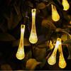 EONLYX Solar Drop String Lights, 20ft 30LEDs Water Drop Fairy Lights Waterproof for Home Indoor Garden Lawn Patio Trees Weddings (Warm White) view 2
