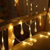 EONLYX Solar Drop String Lights, 20ft 30LEDs Water Drop Fairy Lights Waterproof for Home Indoor Garden Lawn Patio Trees Weddings (Warm White) view 4