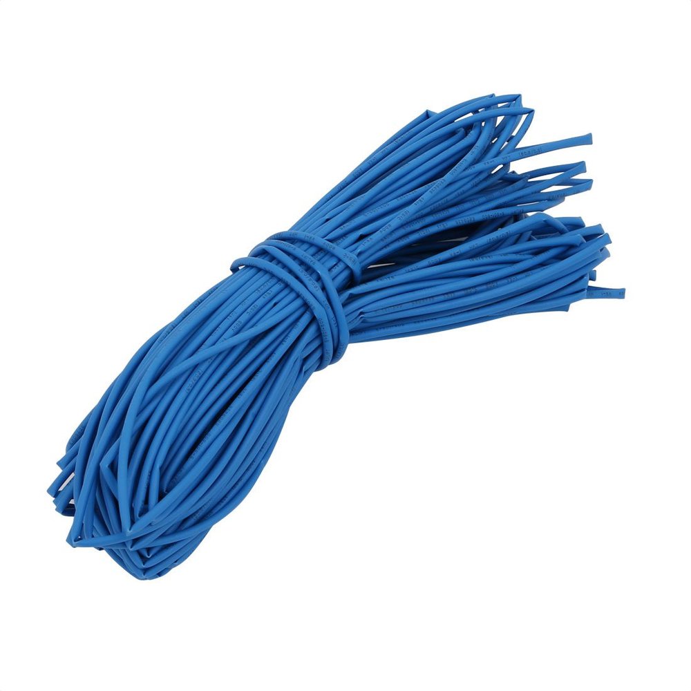 Aexit Heat Shrinkable Electrical equipment Tube 0.8mm Inner Dia Blue Wire Wrap Cable Sleeve 15 Meters Long