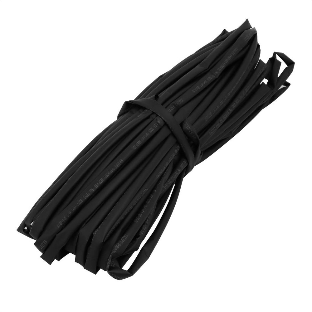 Aexit Heat Shrinkable Electrical equipment Tube Wire Wrap Cable Sleeve 25 Meters Long 6mm Inner Dia Black