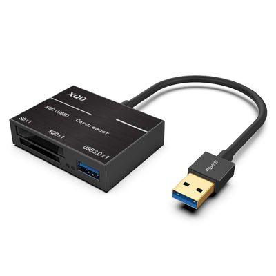 XQD Card Reader USB C SD XQD Card Reader Aluminum Alloy Flash Memory Card Reader Supper Speed Black