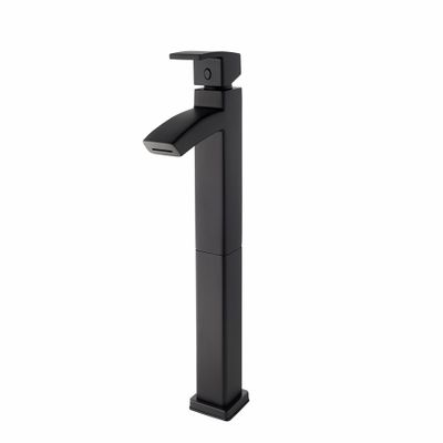 Pfister LG40DF1B Kenzo Single Control Vessel Bathroom Faucet, Matte Black,1-Hole
