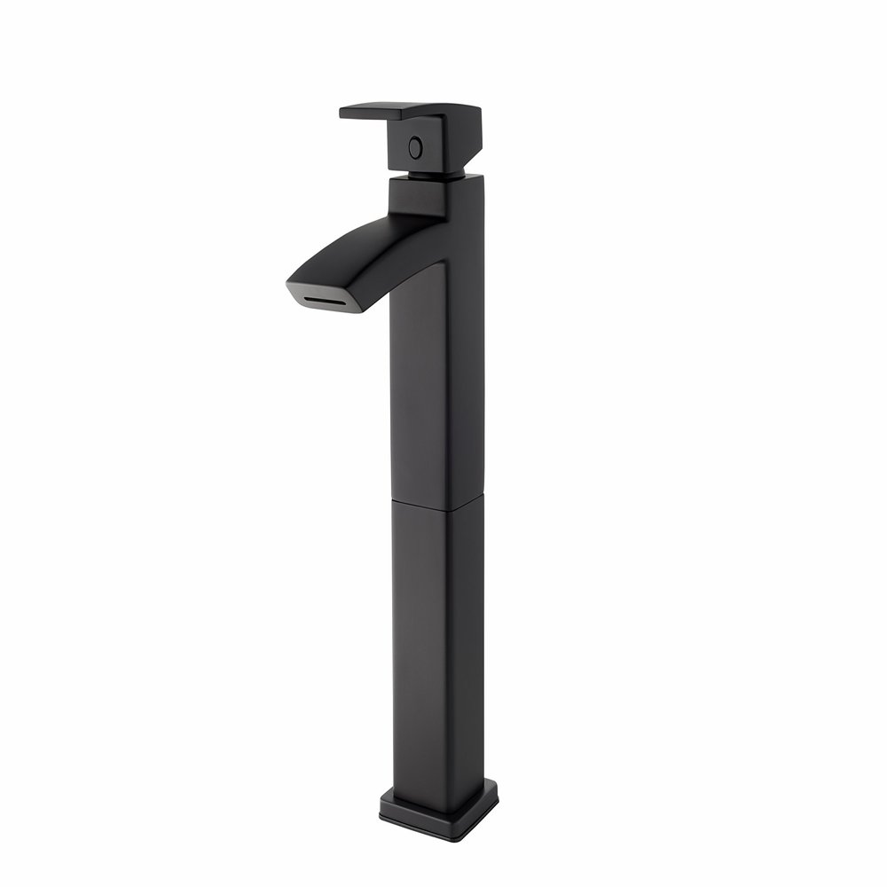Pfister LG40DF1B Kenzo Single Control Vessel Bathroom Faucet, Matte Black,1-Hole