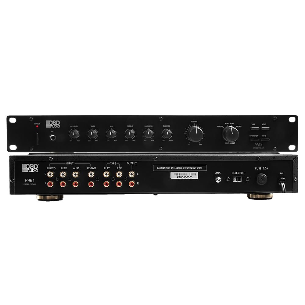 OSD Audio Pre-1 High Definition Preamplifier  Multi Source Select Phono Ready
