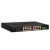 BV-Tech 18 Ports Long Range PoE+ Switch (16 PoE+ Ports | 1 Gigabit Ethernet uplink with 1 SFP Uplink) - 19" Rackmount - 120W - 802.3af/at -Desktop Design for Easy Set Up (16 Gigabit PoE+ Ports | 120W) view 1