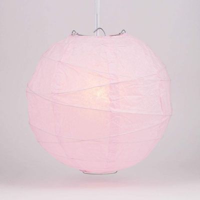 PaperLanternStore.com 16 Inch Pink Irregular Ribbed Paper Lantern (10 PACK)