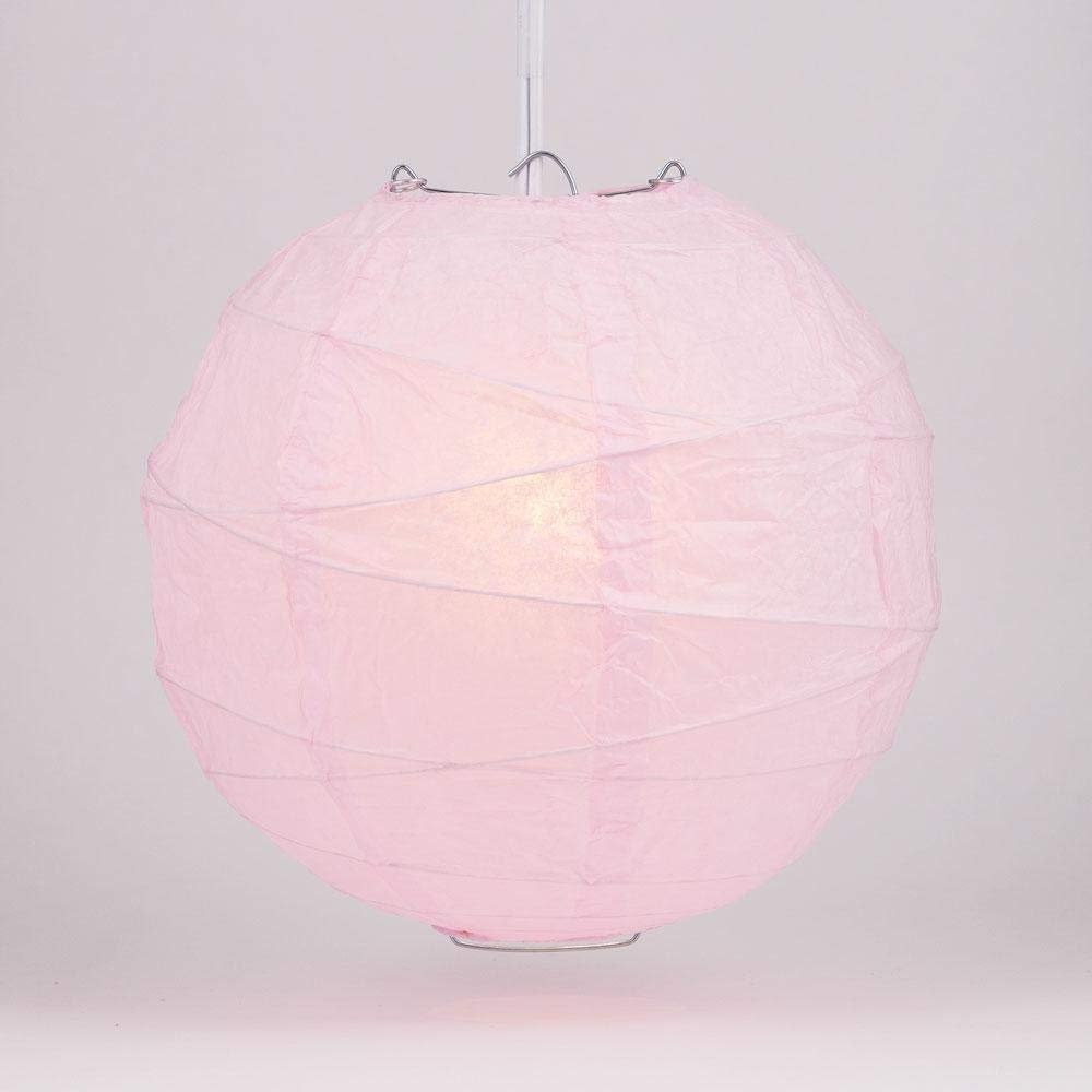 PaperLanternStore.com 16 Inch Pink Irregular Ribbed Paper Lantern (10 PACK)