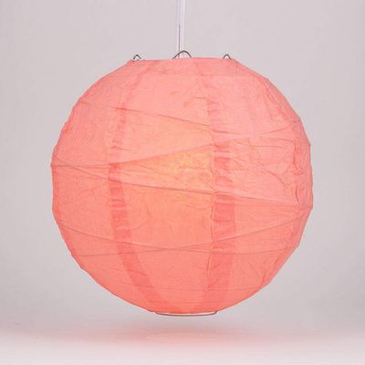 PaperLanternStore.com 8 Inch Roseate Irregular Ribbed Paper Lantern (10 PACK)