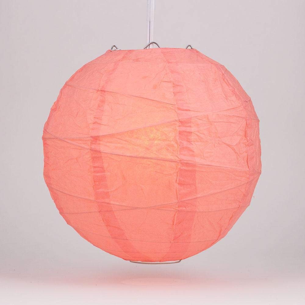 PaperLanternStore.com 8 Inch Roseate Irregular Ribbed Paper Lantern (10 PACK)