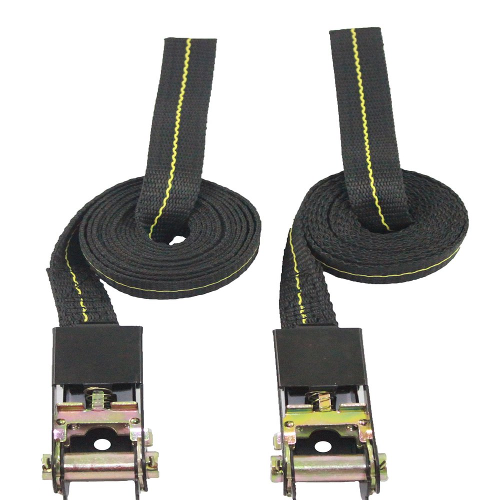 Lashing Straps - Kayak Straps - Ratcheting Tie Downs - Endless Loop - 1 Inch X 8 Foot - 3,300 lb. Break Strength - Made in USA