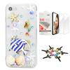 STENES Bling Case Compatible with iPhone 7 Plus/iPhone 8 Plus - Stylish - 3D Handmade [Sparkle Series] Tropical Fish MermaidDesign Cover with Screen Protector [2 Pack] - Blue view 1
