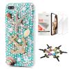 STENES Bling Case Compatible with iPhone 5C - Stylish - 3D Handmade [Sparkle Series] Starfish Anchrol Shell Design Cover with Screen Protector [2 Pack] - Navy Blue view 1
