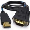NewBEP HDMI to VGA Adapter Cable, 6ft/1.8m Gold-Plated 1080P Male Active Video Converter Cord Support Notebook PC DVD Player Laptop TV Projector Monitor Etc view 1