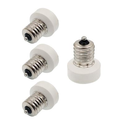 E-Simpo 4pcs E17 to E12 Adapter Intermediate Base E17 to Candelabra Base E12 Lamp Base Socket Holder Converter,Allow You Install Candle Lamp into E17 Socket PBT CE ROHS